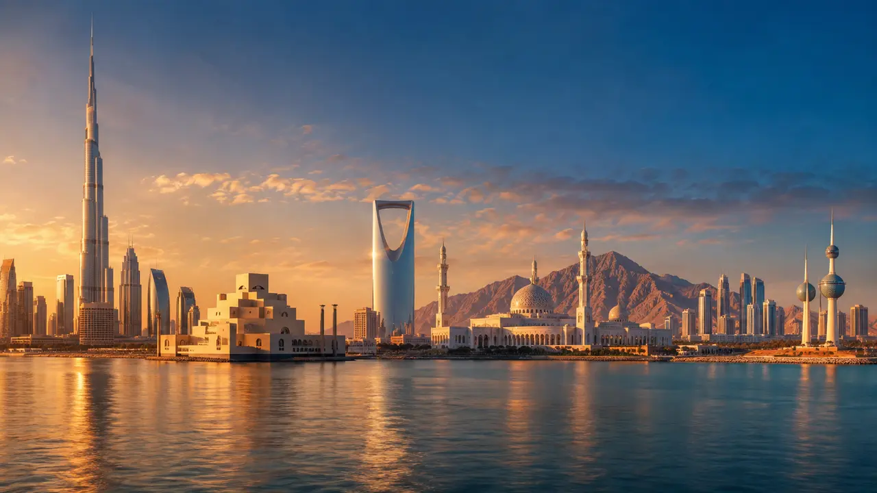 Views of Dubai, Doha, Riyadh, Muscat, Manama and Kuwait City
